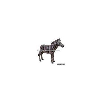 Wood-carved Standing Zebra in Rustic Finishing