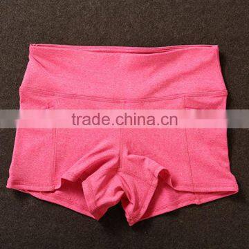 Women Color Contrast Waistband Skinny Sports Yoga Shorts With Two Side Pocket photo-6