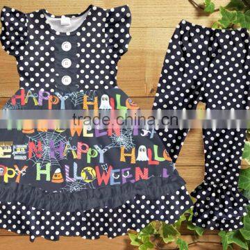 New remake design high quality Halloween clothing sets outfits boutique girl kids clothing