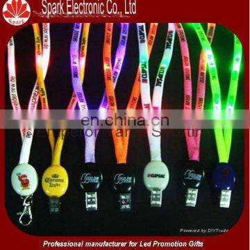 nylon led battery operated lanyard ,holiday gifts