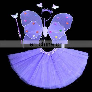 blue butterfly wings with tutu dress for girls FGWG-1055