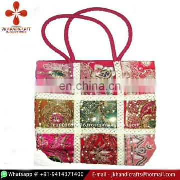 Hand Embroidered Sari Patchwork Tote Bag