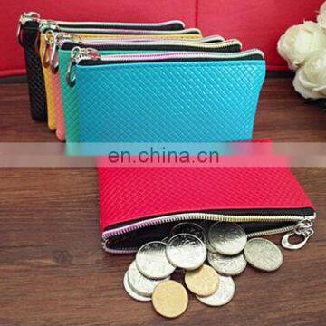 Large capacity multifunctional long purse women leather wallet with zipper ladies phone bag