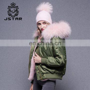 Good Price Goose Down Bomber Jacket Wholesale Real Fur Hooded Winter Coat for Women photo-2