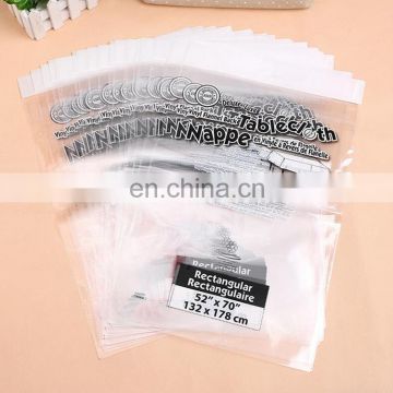 High quality clear opp bag with adhesive strip opp bag for tablecloth cpp/opp bag with customized printing