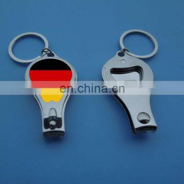 German And USA Country Flag Logo Printed Nail Clipper With Bottle Opener