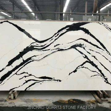 Artificial statuario black quartz stone