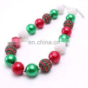 Christmas Girl Chunky Necklace Bracelet 2pcs Set Bubble Beads Boutique Jewelry Sets Gift photo-4
