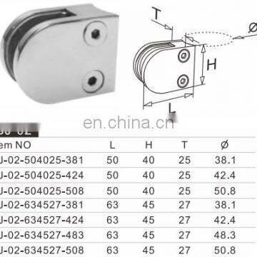 Handrail Post Balustrade Pillar Stair Railing Stainless Steel D Shape Glass Clamp Fittings photo-6