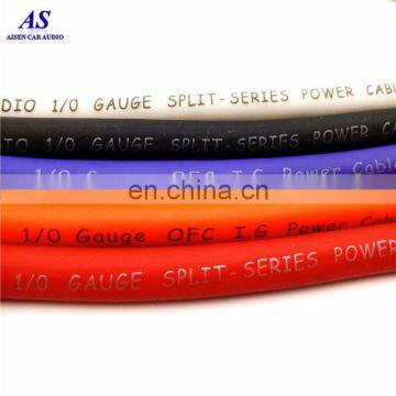 Aisen Car audio best quality 0 GA OFC /copper conductor flexible PVC 5194 strands power/ground cable wire for DC 12v car