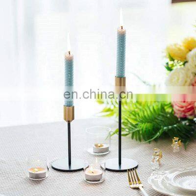 Decorative chime candle holder Set of 2 Table Dinner Decorative Metal Candlestick Holder Black Gold Taper Candle Holder