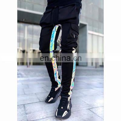 New Foreign Trade Night Running Reflective Strip Men's Casual Pants Men's Trendy Brand Hip-hop Reflective Feet Men's Pants photo-3