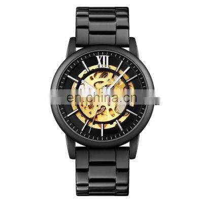 High Quality SKMEI 9242 Stainless Steel Skeleton Mechanical Automatic Watch Men Wrist