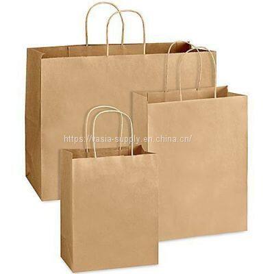 China packaging bag small brown paper bags with twisted handles eco friendly handbags