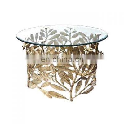 fancy leaf design mirror table