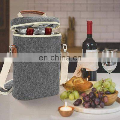 Top Rated Picnic Cotton Eco Friendly Insulated Red Travel Christmas Bottle Cooler Wine Gift Bag photo-3