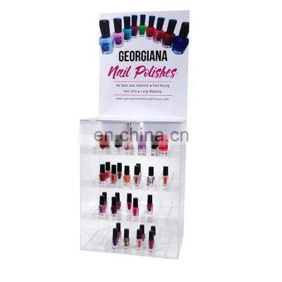 Clear Acrylic 4 Tiers Nailpolish Organizer Nail Polish Holder Display Rack Stand