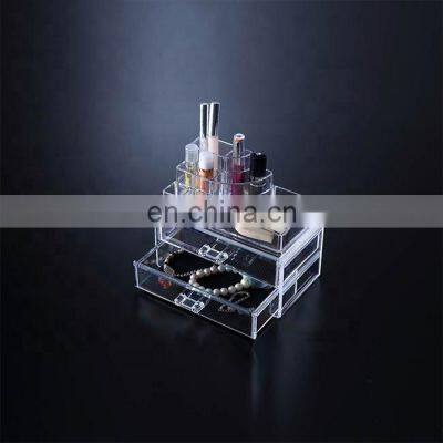 2 drawer clear acrylic make up organizer