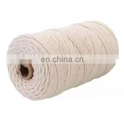 Professional manufacture cheap drawstring drawcord  3MM 100Meter macrame cord Makramee cotton ropes
