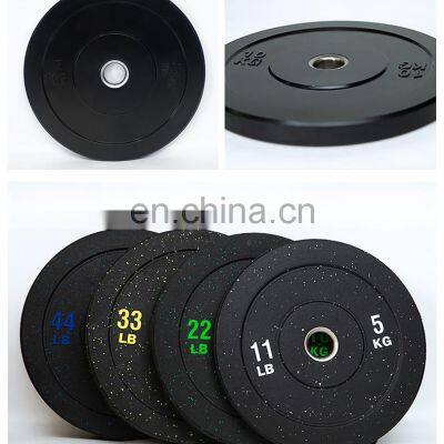 Gym 20kg Rubber Coated 45 Lbs Weight Plates Black Rubber Weight Bumper Plate photo-3