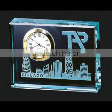 Mini crystal clocks jade glass clock decorative crystal glass clock
