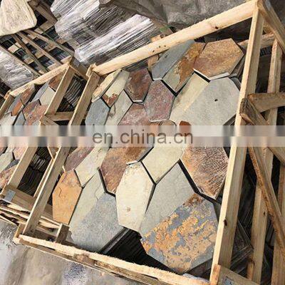 sale outdoor hexagonal patio natural stone paving slate slabs flagstone flooring tile