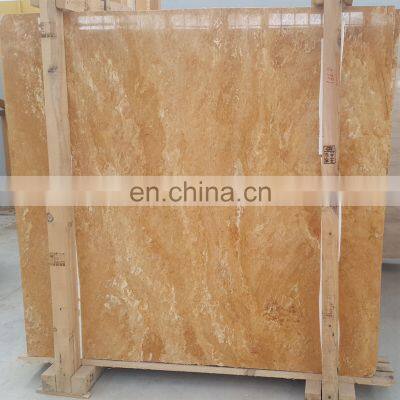 Yellow Gold Natural Stone Travertine Wholesale Turkish Cheap Stone 2cm thick Slab Made in Turkey  CEM-SLB-05-01