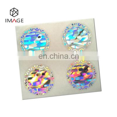 Round Self Adhesive Rainbow Custom Holographic Sticker in Sheet