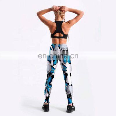 Hot Sexy Fitness Leggings Women Skull&flower Black Legging photo-2