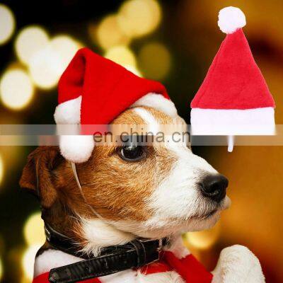 Christmas Pet Cat Dog Santa Claus Hat Christmas Xmas New Year Plush Cap Party Home Decorations Dog Caps