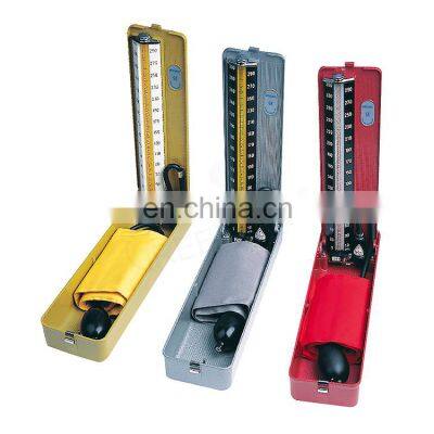 Good price wall desk stand type medical device yellow blue red mercury sphygmomanometer