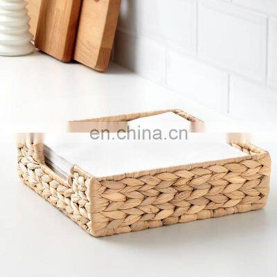 Hot Selling Vintage square Water hyacinth napkin holder rustic home decormade Cheap Wholesale in Vietnam