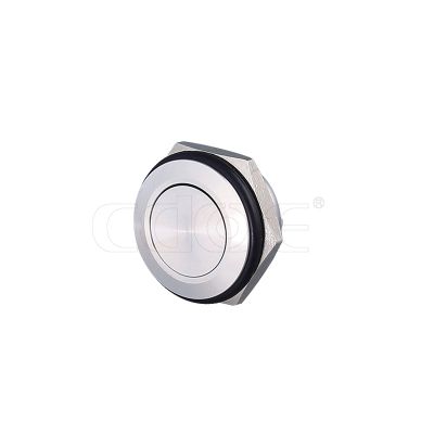 ip67 19mm flat round head ss 12v one normally open mini momentary push button switch