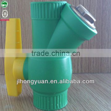 Brass Ball Valve with PP-R Filter / Strainer for underfloor heating system manufacturer