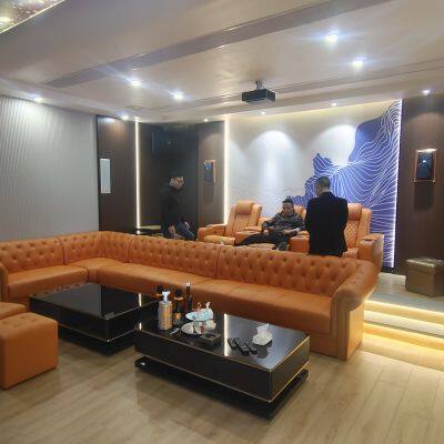 High-end Villa Home Theater Sofa Movie Hall Luxury Function Leather Combination Electric Sofa Audio-visual Room Sofa photo-3