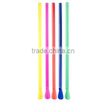 Neon plastic straw, spoon, flexible straw wholesale with cheap price and high quality