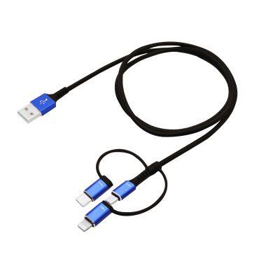 Fast Charger Adapter Cord 3-in-1 Multi USB Charging Cable Type-C Micro USB for Lightning Ports Compatible cables