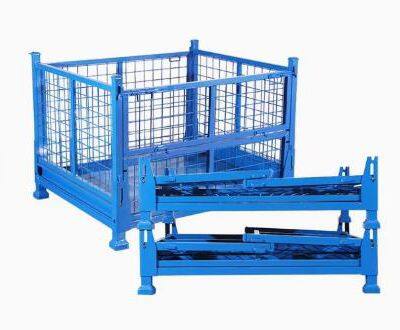 Foldable Industrial Metal Storage Cage Container Wire Mesh Container Steel Container