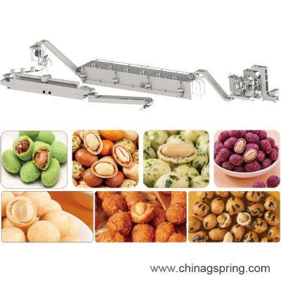 Máquina de revestimento de amendoim de alta capacidade com controle PLC para processamento de alimentos de lanche