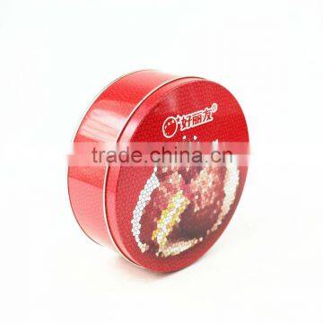 round metal gift tin box