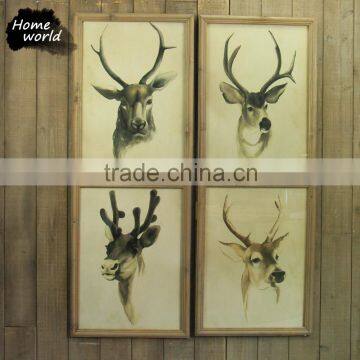 Antique Impressionist Sika Deer Chinese Ink Painting With Frame photo-2