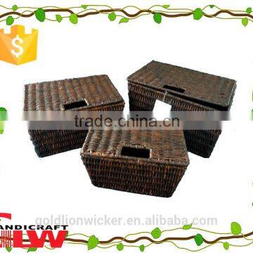 wicker box with lid , wicker toy box, corn leaf basket