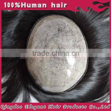 2015 new arrivle factory price best selling natural looking 6" high quality hair toupee