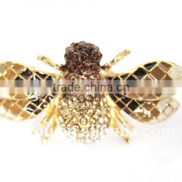 Newest Gold Brown Bumble Bee Ring Crystal