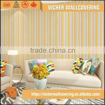 Professional Manufacturer Classic Stripe Style Style PVC Material Top Quality Latest Design New Design Texture 3D Wallpaper