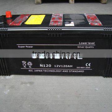 12v120ah dry charge Car Battery Manufacturer