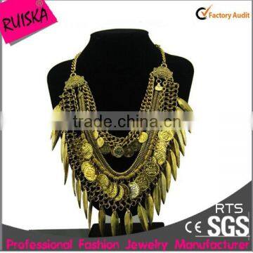 Fancy Multilayer Circle Wholesale Large Coin Jewelry Necklace