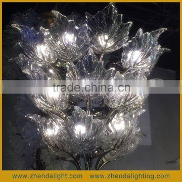 2016 Newest Decorative Art Hand Blown Glass LED Maple Leaf Chandelier Pendent Light photo-2