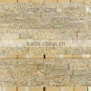 yellow quartzite stacked stone veneer