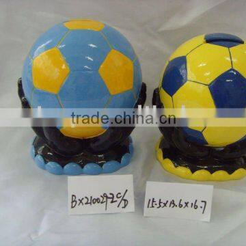 Ceramic football money bank